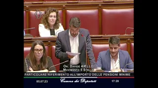 Davide Aiello - mozioni in materia di pensioni minime