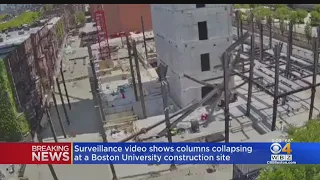 Surveillance Video Shows Columns Collapse At BU Construction Site