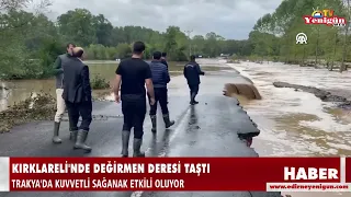 Kırklareli'nde Değirmen Deresi taştı