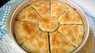 Byrek-pite me spinaq pa lodhje fare, me 2 kulece. Sekreti per byrek te shkrifet, pa i hapur petet