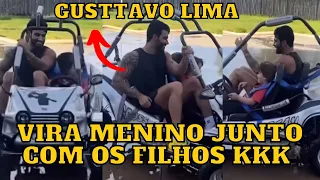 Gusttavo Lima BRINCANDO com os FILHOS de carrinho na FAZENDA, “Paizão”