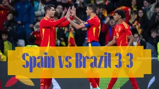 Spain vs Brazil 3-3 Highlights: International Friendly Match – March 26th, 2024.