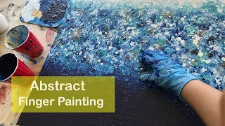Acrylic Finger painting, Step by step painting video, Abstract painting, Finger dabbing technique