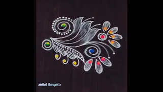 easy freehand rangoli design| beautiful freehand muggulu | #shitalrangolis #muggulu #rangolidesigns