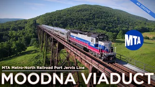 Moodna Viaduct Train Chase 4K Drone