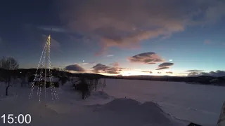 Winter day at the Arctic Circle, timelapse.