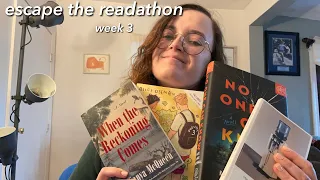 escape the readathon 🎡🍿 horrors, thrillers, and sci-fi, oh my | reading vlog 003