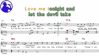 Louis Amstrong - Kiss of fire karaoke version sheet music for players,chorus added(Ye karaoke)