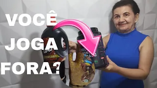 OLHA QUE FIZ COM EMBALAGENS PLÁSTICAS/DO LIXO AO LUXO/BY Socorro Rodrigues#reciclagemcriativa #diy