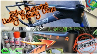 How To Repaint MTB Frame Using Spray Cans / Copy Rebrand / Black And Orange Matte Finish