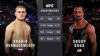 Khabib Nurmagomedov vs. Snoop Dogg (EA sports UFC 3) - CPU vs. CPU - Crazy UFC 👊🤪