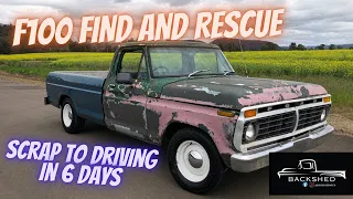 Ep16 F100 FIND AND RESCUE , SAVED FROM THE DEAD . ITS A 1974 DENTSIDE WITH A CLEVELAND V8 .