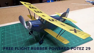 Two Rubber Powered Free Flight Potez 29 Models