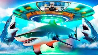 GIANT SHARKS vs ALIEN UFO in ROBLOX