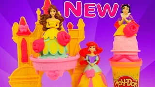 NEW Play Doh Belle's Blooming Castle Disney Princess Mermaid Ariel Playdough Mix N Match Toys