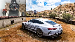 Rebuilding Mercedes AMG GT63S 4 Doors Coupe - Forza Horizon 5 - Logitech G29 Steering Wheel Gameplay