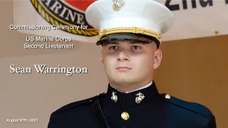 Marine Officer Commissioning Ceremony - Second Lieutenant, Sean Warrington