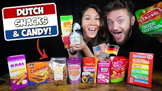 American & German Try DUTCH SNACKS & CANDY for the FIRST TIME!