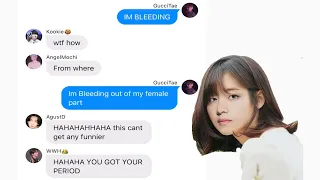 BtS TeXtS:The one who woke up female