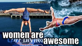 Women are awesome in cliff diving