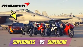 Superbikes VS Supercar | Ninja H2 Vs R1 M Vs Ducati Panigale Vs McLaren P1