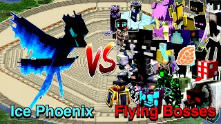 Minecraft |Mobs Battle| Ice Phoenix (The Forgotten Dimensions)VS Flying Bosses