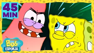 Bob Esponja | 45 Minutos com  Melhores Brigas de Bob Esponja e Patrick! | Bob Esponja em Português