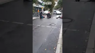 Eco-protesters react as police swiftly drag them off the road