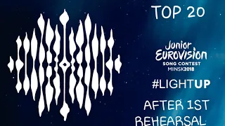 TOP 20 - JUNIOR EUROVISION 2018 (AFTER THE 1ST REHEARSAL)