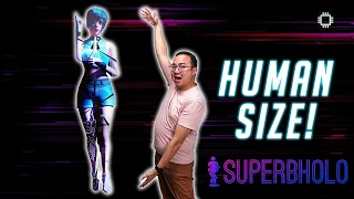 3D Holographic Human Kit 190cm Life-size 3pcs 3D Hologram Fan Video Wall Solution from SUPERBHOLO