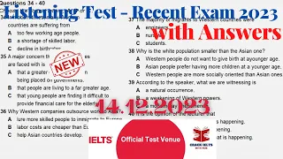 IELTS Listening Actual Test 2023 with Answers | 14.12.2023