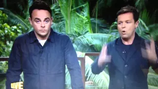 Dec calls Ant a "pea head" and a "oink" after he keeps interrupting him lol - I'm a Celeb 2015