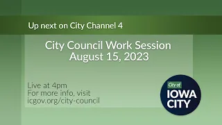 Iowa City City Council Budget Work Session of January 22, 2024