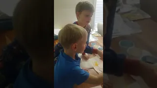 Making ukranian easter eggs with sexy mom