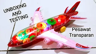 Unboxing and Testing Pesawat Terbang Transparan Pink.