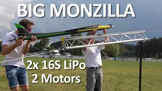RC HIGH SPEED "BIG MONZILLA" TWIN MOTOR 2x16S BATTERIES FLIES 250 MPH