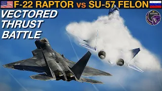 5 x F-22 Raptors vs 4 x Su-57 Felons: Guns-Only Dogfight | DCS