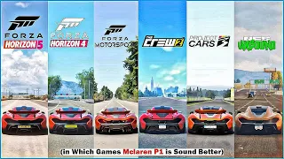 MCLAREN P1 TOP SPEED in FM8, FH5, FH4, FH3, Motorfast, CREW 2, UNBOUND, NFS HEAT, PC3, Assetto Corsa