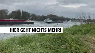 Zwei Schiffe im Rhein auf Grund gelaufen | RON TV
