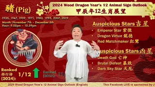 The  Pig - 2024 Chinese Zodiac 12 Animal Signs Outlook