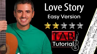 Love Story Easy Version | Classical Guitar Tutorial + Sheet and Tab | Fingerstyle