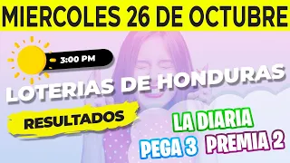 Sorteo 3PM Loto Honduras, La Diaria, Pega 3, Premia 2, Miércoles 26 de Octubre del 2022 | Ganador 😱🤑
