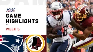 Patriots vs. Redskins Week 5 Highlights | NFL 2019