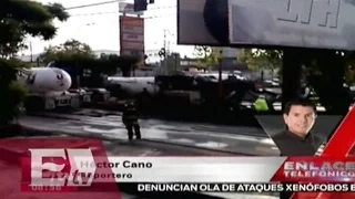 Volcadura de pipa provoca caos vial en Tlalnepantla /  Ingrid Barrera