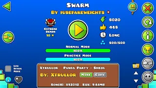 Geometry Dash | Swarm by iusefakeweights 100% (Extreme Demon)