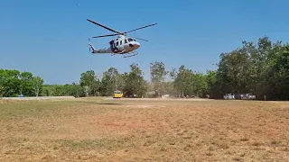 Bell 412​ ep​ landing สนาม​ ฮ. ชั่วคราว​ โรงเรียน​เทคนิค​มีนบุรี​อนุสรณ์​ 1