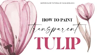 How I paint STUNNING  flowers easy  (Tulip watercolor tutorial)
