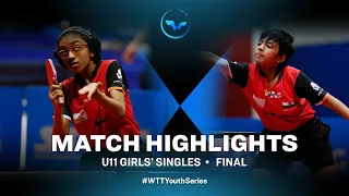 Jain Dhaani vs Muralidharan Ananya | WTT Youth Contender Tunis | U11GS Finals