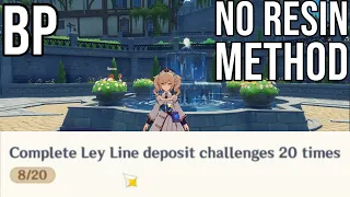 Genshin Impact - [Ley Line Deposit Challenge 20 times] no resin method.