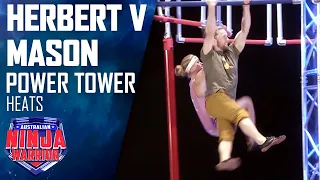 Ashlin Herbert and Daniel Mason face-off on the Power Tower | Australian Ninja Warrior 2020